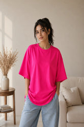 Dark Pink Plain Women’s Summer T-Shirt