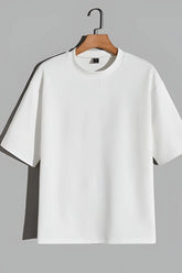 White Regular Fit Plan T-Shirt