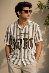 Classic Vintage Stripe Plaid Linen Cotton Shirt for Men | Premium Casual Shirt | Kapda Kulture