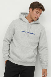 Kapda Kulture white hoodie for men India I Think I Think Too Much front view