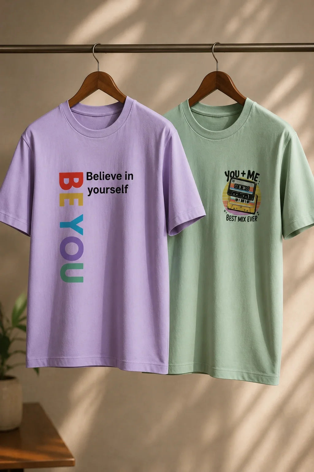 Be You & You+Me Regular Fit T-Shirt | 180 GSM | Kapda Kulture