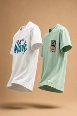 Wave & You+Me Regular Fit T-Shirt | 180 GSM | Kapda Kulture
