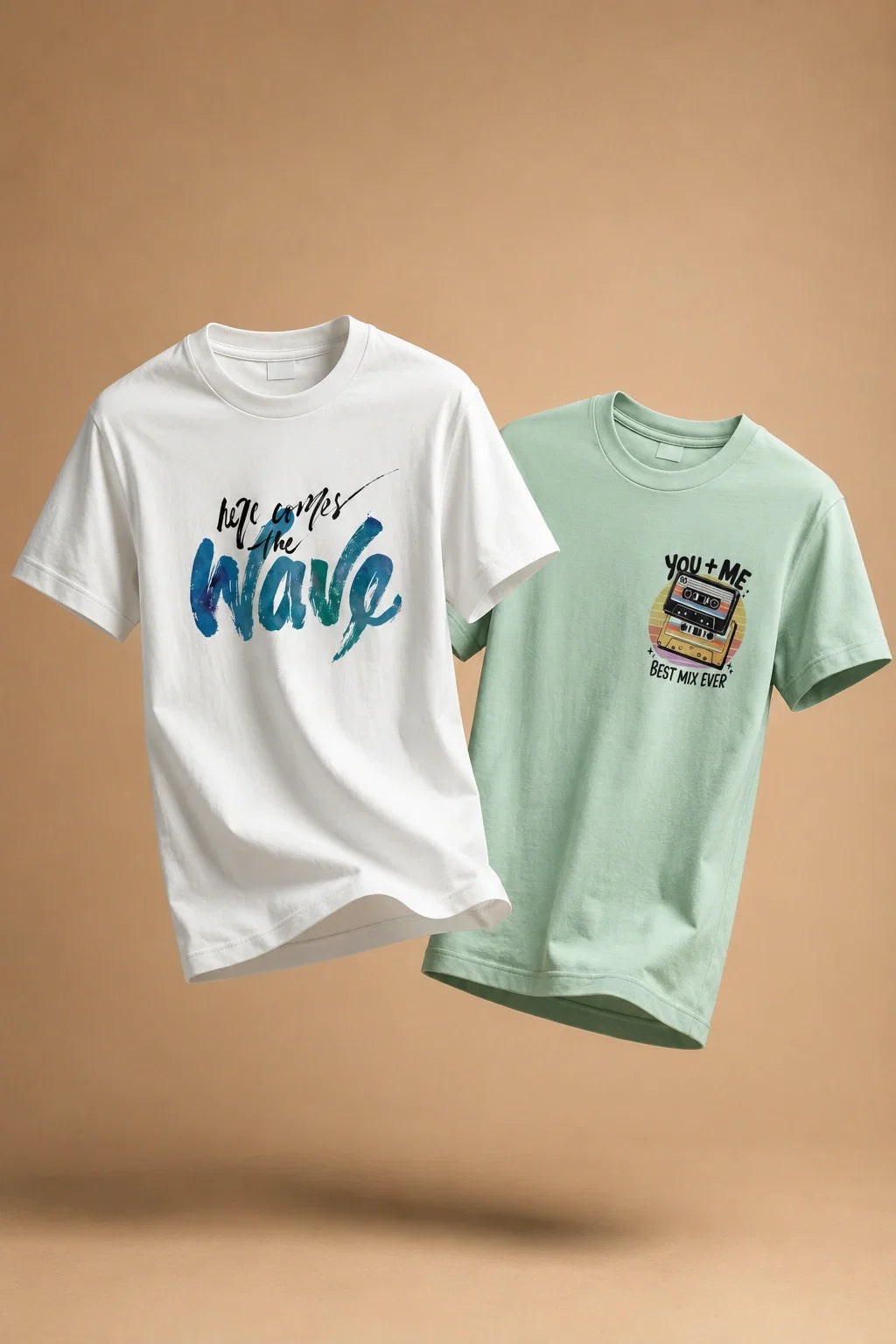 Wave & You+Me Regular Fit T-Shirt | 180 GSM | Kapda Kulture
