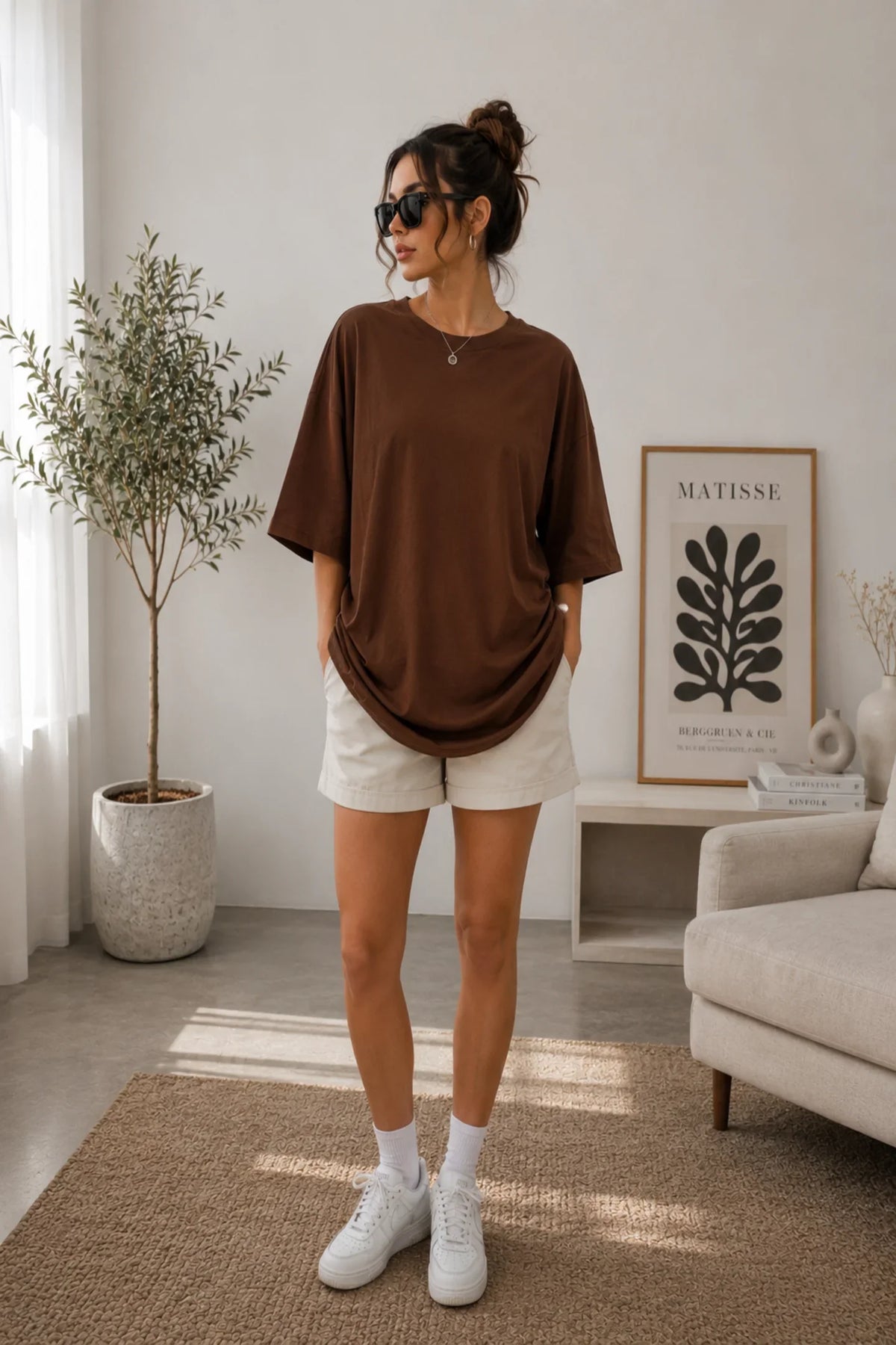 Chocolate Brown Plain Women’s Summer T-Shirt