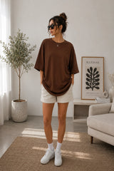 Chocolate Brown Plain Women’s Summer T-Shirt
