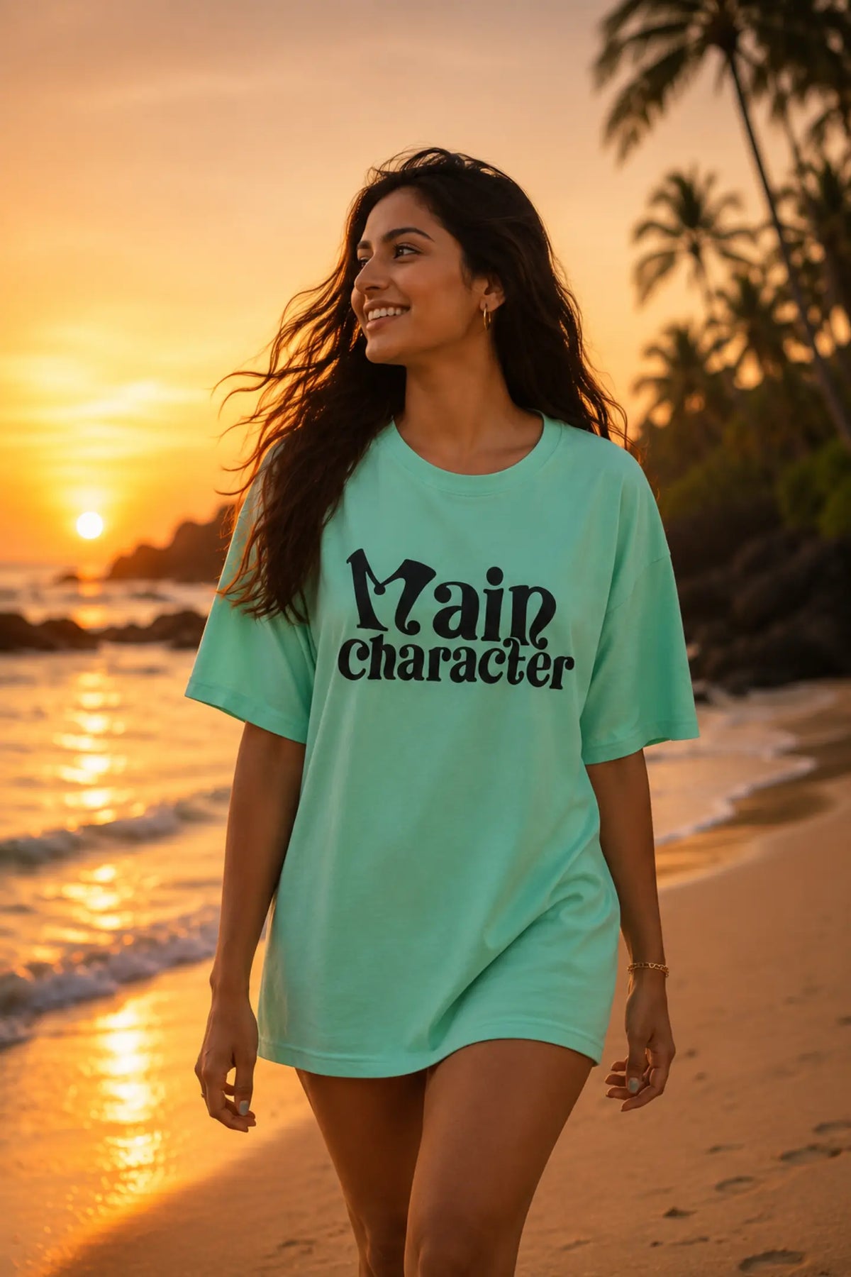 Main Character Sage Green Women’s Summer T-Shirt