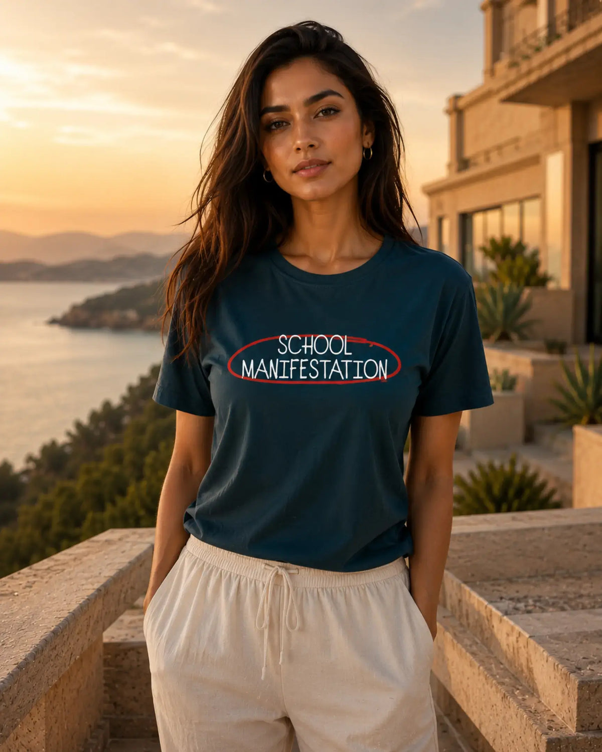 School Manifestation Petrol Navy Women’s Summer T-Shirt