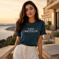 School Manifestation Petrol Navy Women’s Summer T-Shirt