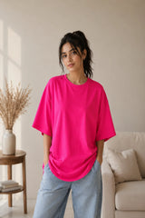 Dark Pink Plain Women’s Summer T-Shirt