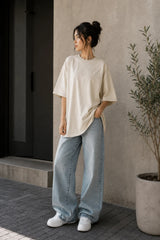 Beige Plain Women’s Summer T-Shirt