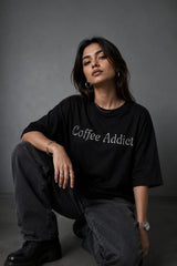 Coffee Addict Oversized T-Shirt For Women