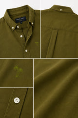 Olive Green Linen Shirt for Men | Premium Casual Shirt | Kapda Kulture