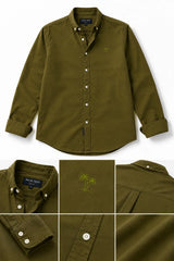 Olive Green Linen Shirt for Men | Premium Casual Shirt | Kapda Kulture