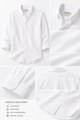 White Calm Linen Cotton Shirt for Men | Premium Casual Shirt | Kapda Kulture