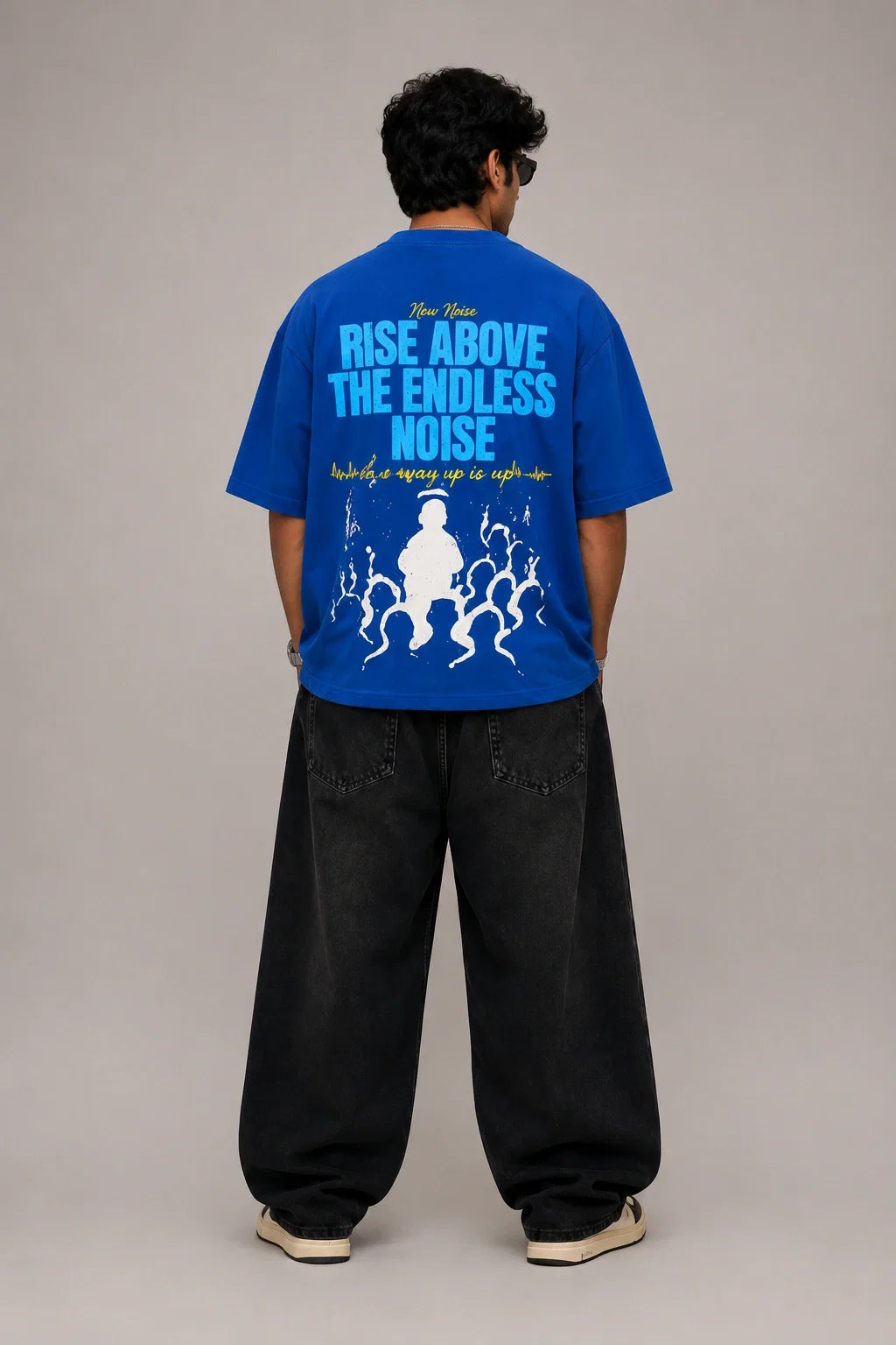 Supremacy Blue Puff Oversized T-Shirt for Men | Kapda Kulture