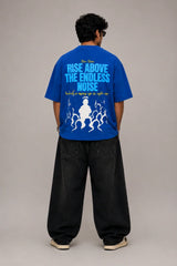 Supremacy Blue Puff Oversized T-Shirt for Men | Kapda Kulture
