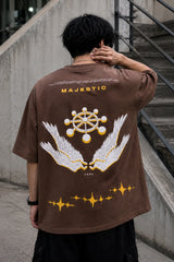 Elite Puff Maroon Oversized T-Shirt for Men | Kapda Kulture