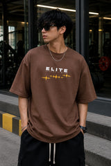 Elite Puff Maroon Oversized T-Shirt for Men | Kapda Kulture