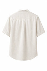 Ivory Linen Cotton Contrast Pocket Shirt for Men | Premium Casual Shirt | Kapda Kulture