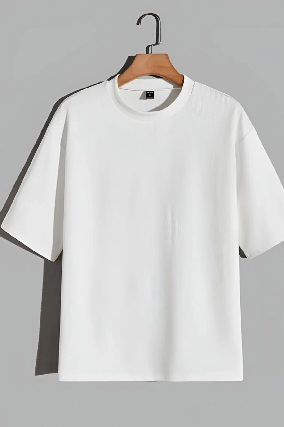 White Regular Fit Plan T-Shirt