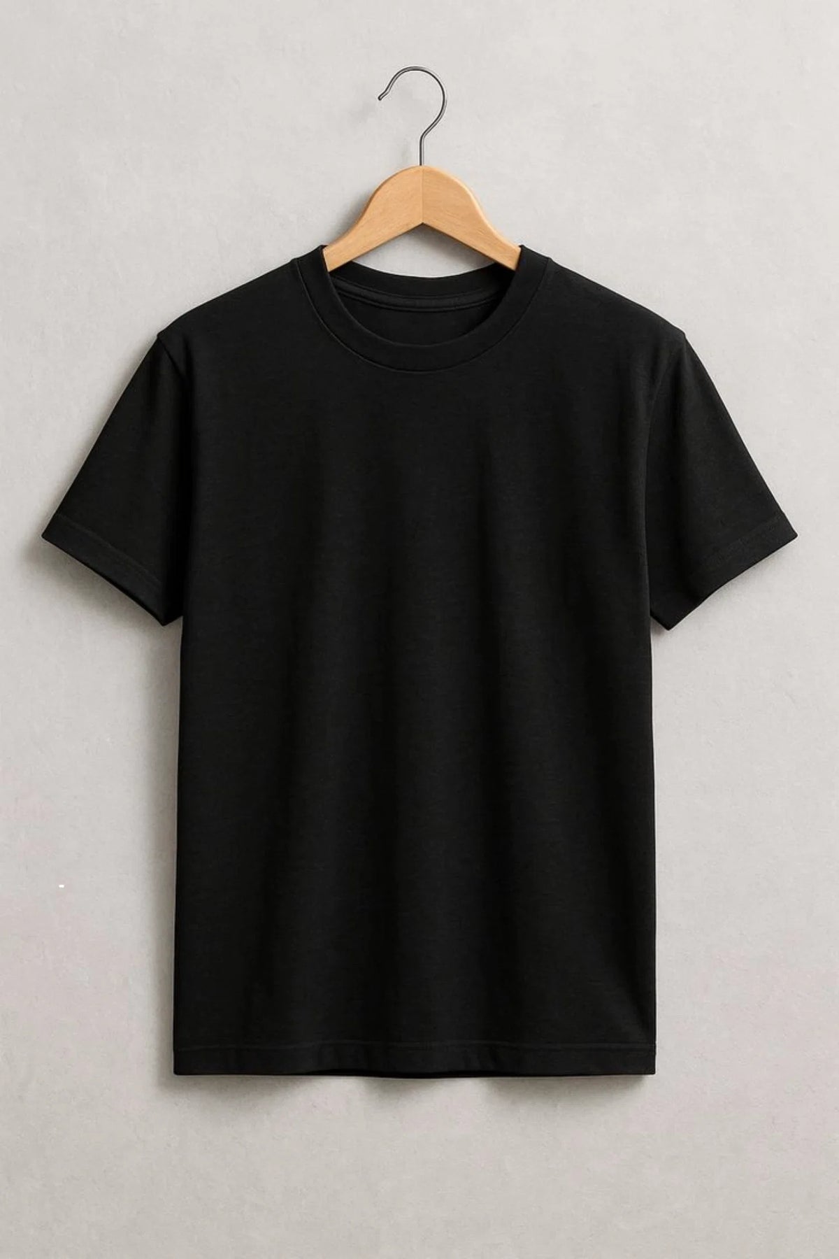 Black Regular Fit Plan T-Shirt