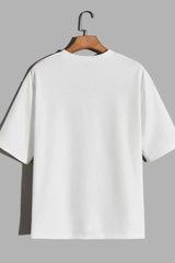 White Regular Fit Plan T-Shirt