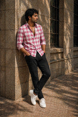 Kapda Kulture Ross Check Linen Cotton Shirt for Men – Breathable Checks Casual Shirt India – Rs.1,299