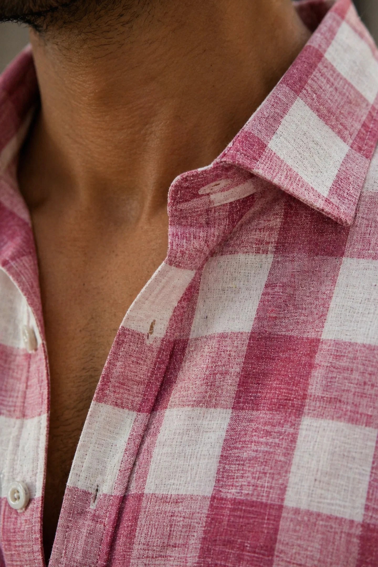 Kapda Kulture Ross Check Linen Cotton  close view Shirt for Men – Breathable Checks Casual Shirt India – Rs.1,299