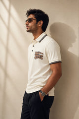 kapda kulture off white cotton polo t shirt for men side view