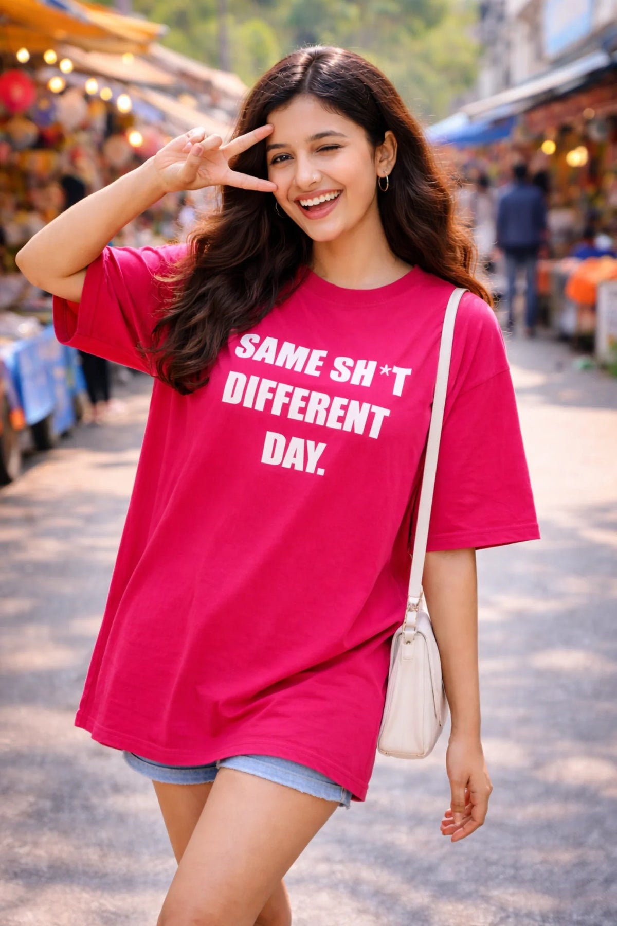 Same Shet Different Day Hot Pink Women’s Summer T-Shirt