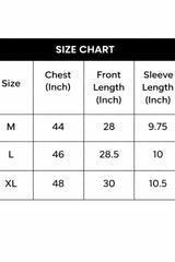 Kapda Kulture oversized t shirt size chart men India measurement guide streetwear fit
