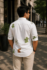 Classic White Plaid Half Sleeve Linen Cotton Shirt for Men | Premium Casual Shirt | Kapda Kulture