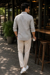 Classic Black & White Grid Linen Cotton Shirt for Men | Premium Casual Shirt | Kapda Kulture