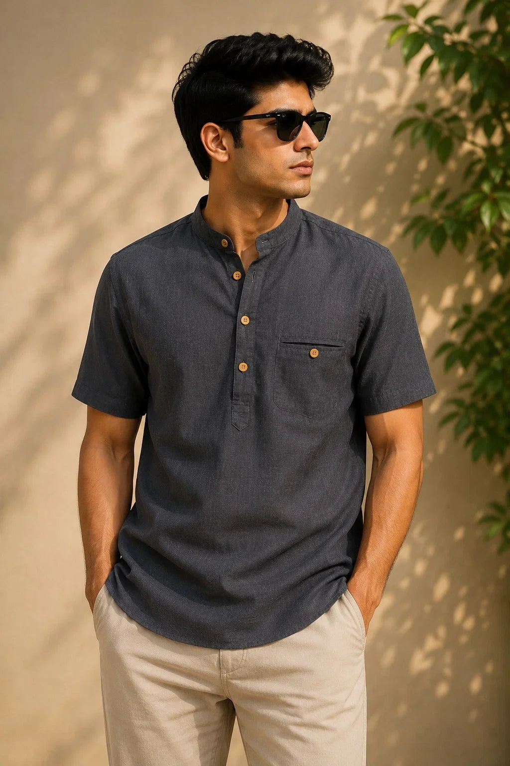 Classic Gary Plaid Linen Cotton Shirt for Men | Premium Casual Shirt | Kapda Kulture
