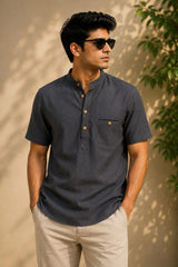 Classic Gary Plaid Linen Cotton Shirt for Men | Premium Casual Shirt | Kapda Kulture