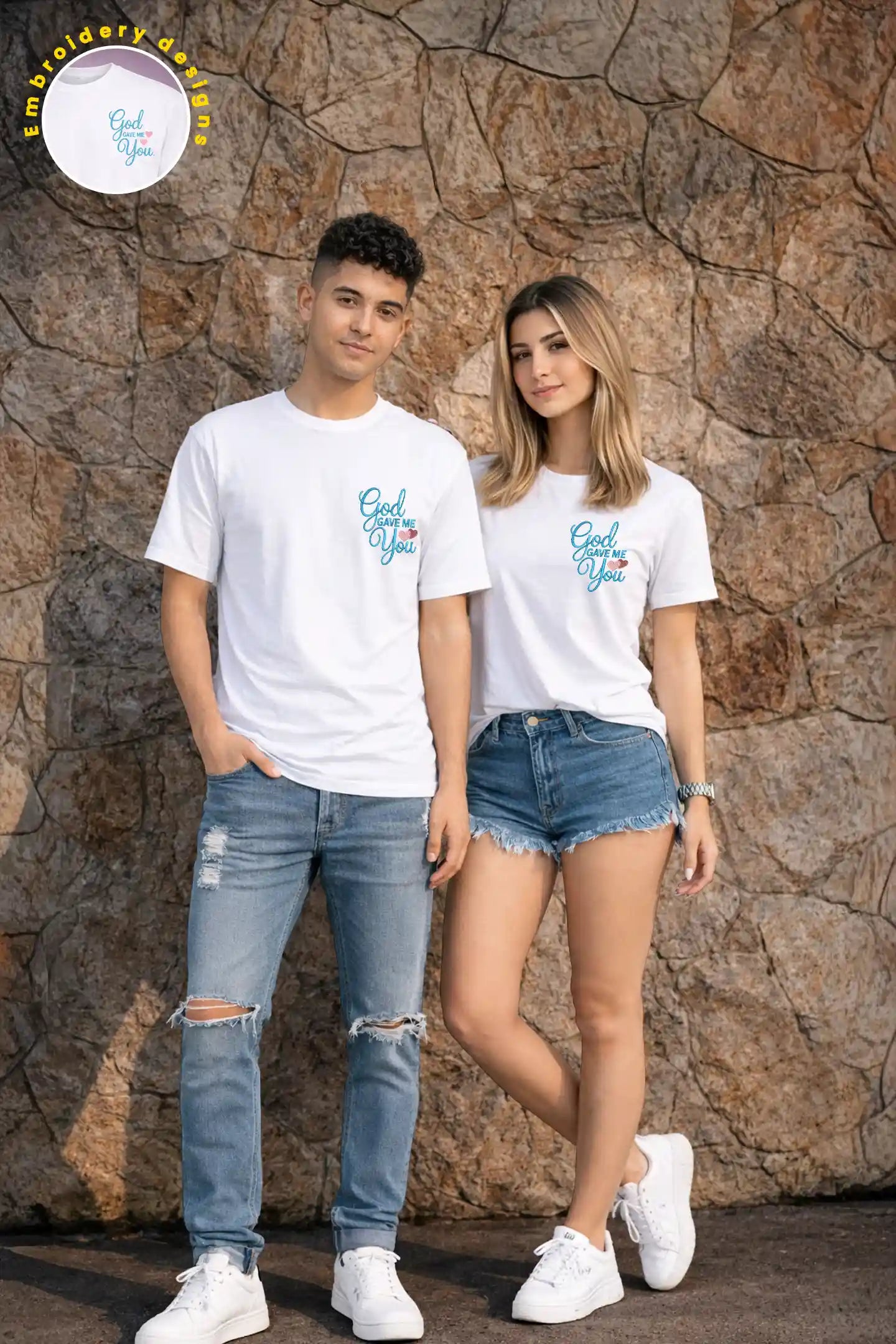 White oversized couple t shirtview minimal design Kapda Kulture India relaxed fit outfit