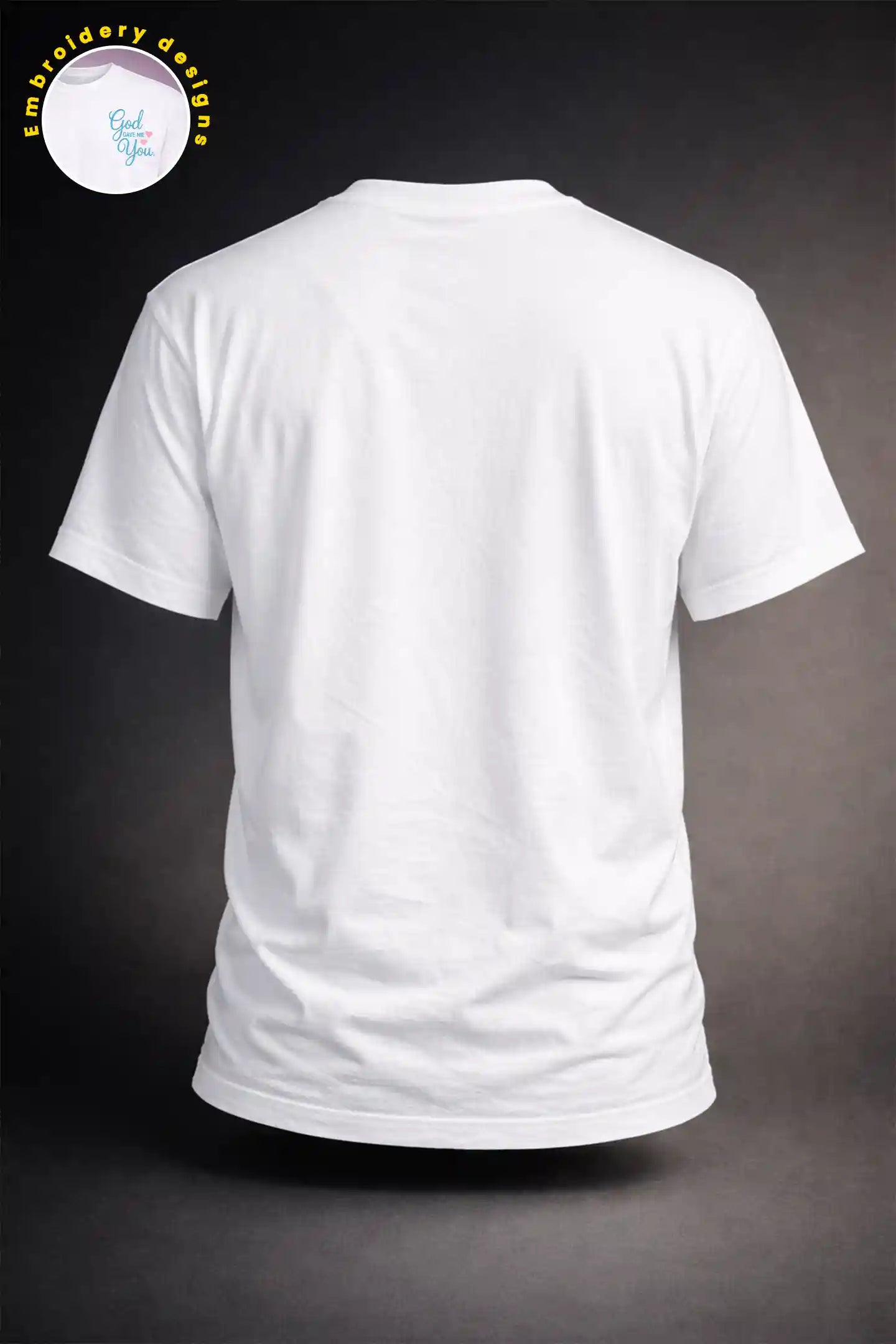 White oversized t shirt product BACK view God gave me you design Kapda Kulture India