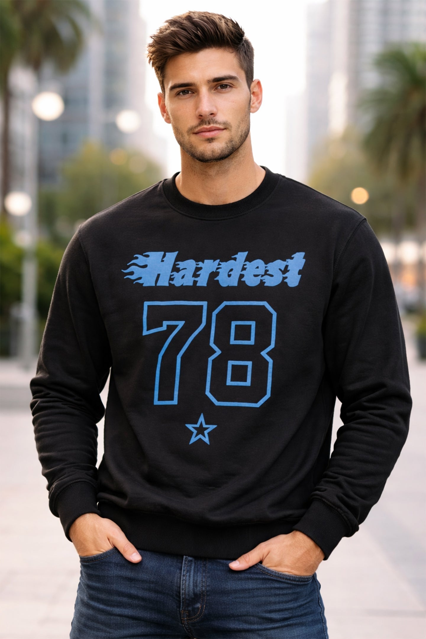 kapda kulture hardest 78 sweatshirt for men black graphic front view