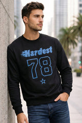 hardest 78 graphic sweatshirt men streetwear oversized fit front angle