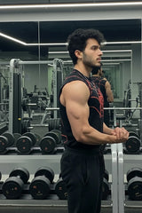 Black Spider Printed Gym Tank Top
