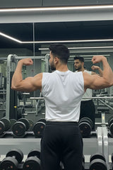 White Spider Printed Gym Tank Top