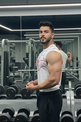 White Spider Printed Gym Tank Top