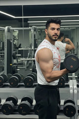 White Spider Printed Gym Tank Top