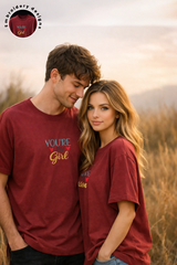 You are my person couple oversized t shirt for men and women India Kapda Kulture matching maroon romantic streetwear outfit