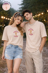 You hold the key couple oversized t shirt for men and women India Kapda Kulture matching beige romantic streetwear outfit
